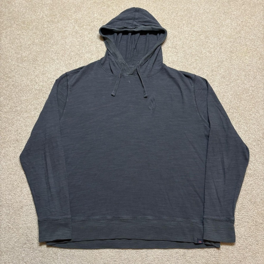 Faherty Hoodie Sweatshirt Mens XL Gray Lightweight Organic Cotton Pullover
